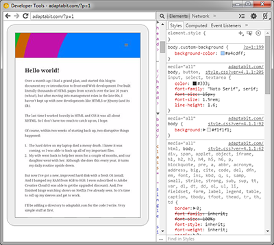 Screenshot of Chrome's Inspection window